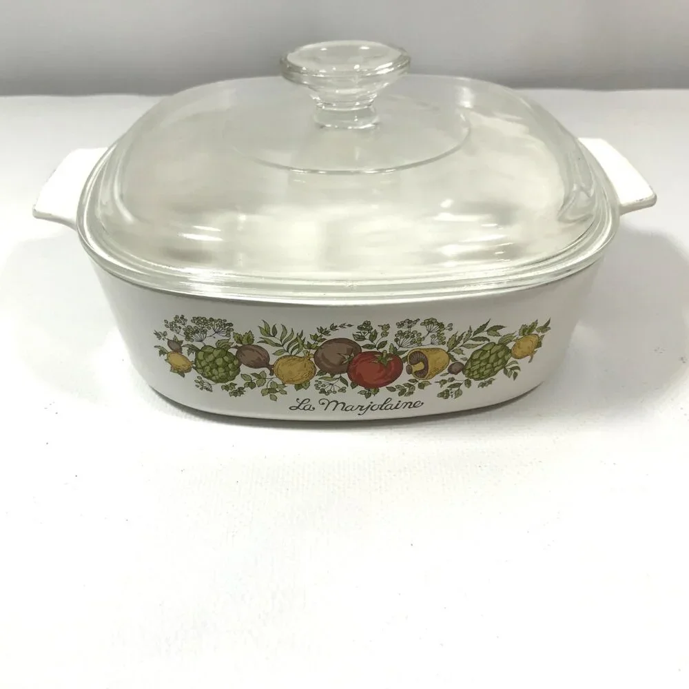 Vtg CorningWare A-2-B Spice of Life La Marjolaine 2-Qt Casserole Dish with Lid
